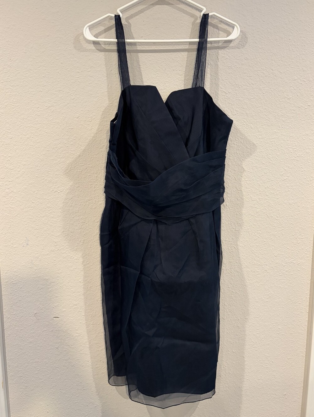 NEW Vera Wang Womens Classic Midnight Blue Silk Sleeveless Mini Dress Size 12